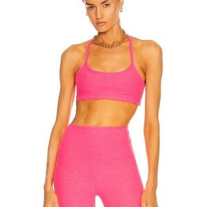 Beyond Yoga Pink Sports Bra and Biker Shorts Set size Large